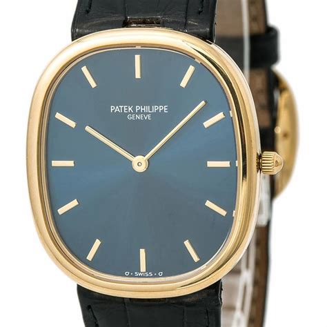 patek philippe 3738 100j|Patek Philippe Golden Ellipse 18kt Yellow Gold Blue Men's .